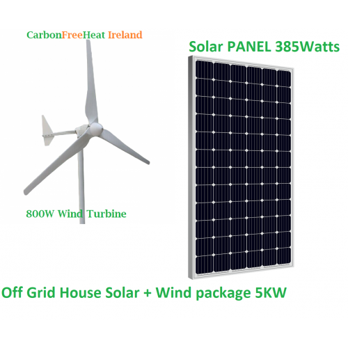 Off Grid House Solar + Wind package 10KW €15,250 CarbonFreeHeat Ireland
